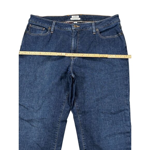 L.L. Bean Womens Favorite Fit Jeans Size 16 Regular Plaid Lining 99% Cotton - Picture 8 of 12